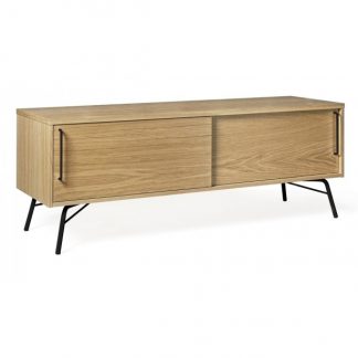 Ashburn sideboard i retro design - Sort/Eg