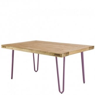 Industrielt sofabord 100 x 65 cm - Violet/Natur