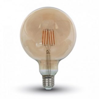 V-Tac 6W LED globepære - Kultråd, Ø12,5 cm, varm hvid, E27, Kulør: Ekstra varm, Dæmpbar: Ikke dæmpbar