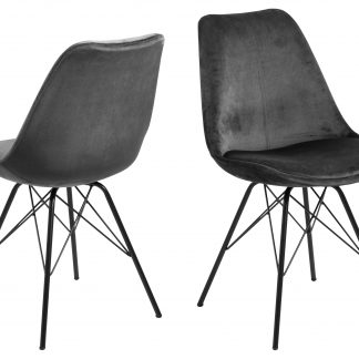Eris spisebordsstol - mørkegrå/sort stof/metal