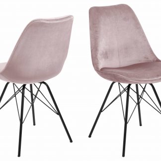 Eris spisebordsstol - støvet rosa/sort stof/metal