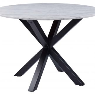 Heaven spisebord - hvid/sort marmor/metal, rund (Ø:110)