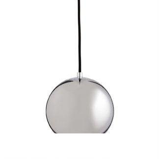 Ball Pendel Ø18, Blank krom m. transparent ledning