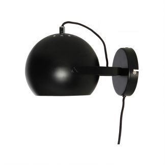 Ball W/ Handle Væglampe, Mat sort