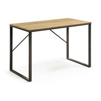 Lisbet skrivebord - natur/sort MDF/metal, rektangulær (120x60)