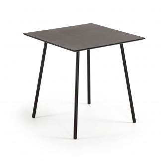 Ulrich cafébord - sort polycement/stål, kvadratisk (75x75)
