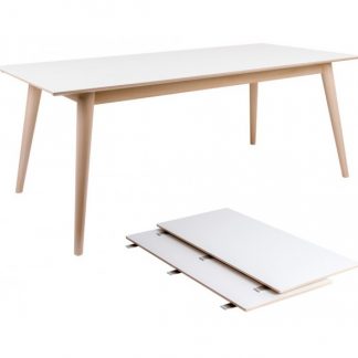 Copenhagen Spisebord med forlængerplader 195 - 285 x 90 cm - Natur/Hvid
