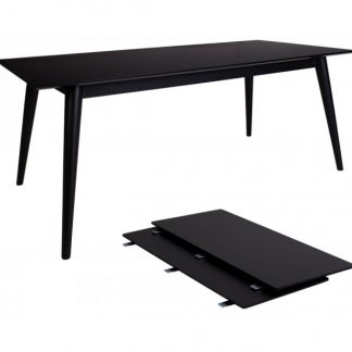 Copenhagen Spisebord med forlængerplader 195 - 285 x 90 cm - Sort
