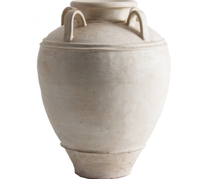Amphora vase i terracotta H70 cm x Ø55 cm - Antik creme