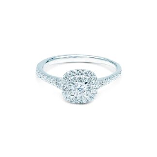 Oxford dobbelt halo radiant ring