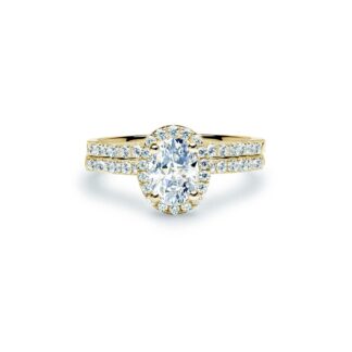 Oxford oval halo forgyldt ring