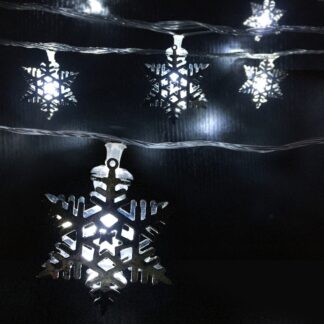 LED-Lyskæde med sølv Snefnug 3,5 meter