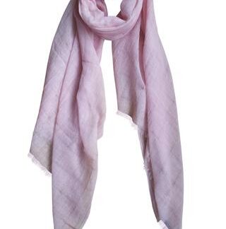 Pastelrosa tørklæde i fin uld