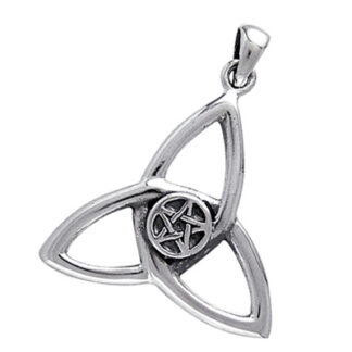 Vedhæng med Triquetra - Treenighedssymbolet og Pentagrammet - u/kæde