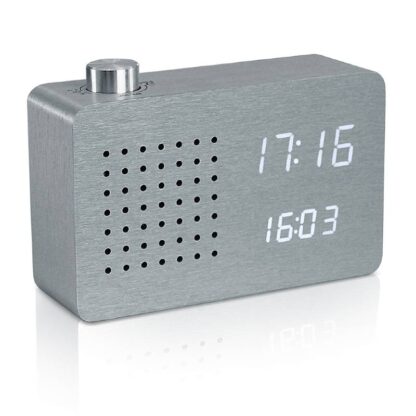 Gingko clock-radio aluminium
