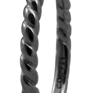 CHRISTINA Black Sølvring Rope - 0.1D Størrelse 53