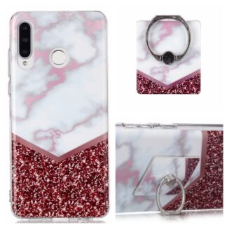 Huawei P30 Lite - MARBLE design cover med kickstand - Style J