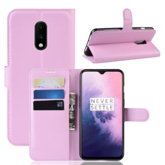 OnePlus 7 - Læder cover / pung - Pink