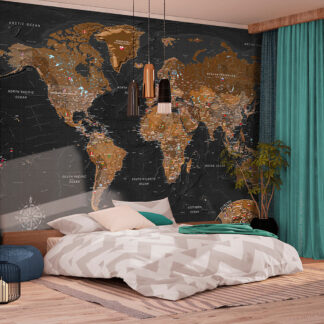 ARTGEIST Fototapet - World: Stylish Map, eksklusivt verdenskort (flere størrelser) 150x105