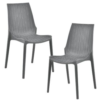 2 stykker havestol sæt- grå-89x44x55
