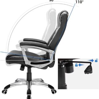 Executive Office stol, holdbar og stabil, højdejusterbar, ergonomisk, sort