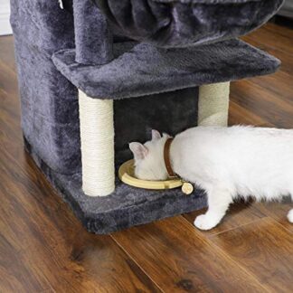 Holdbar skål Cat Scratcher, skrabe stolpe med 2 huler til 2 katte, Cat Scratcher Cat Tree Activity Center Skrabepost med Sisal-indlæg