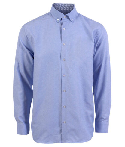 CARNÈT Ermaherre skjorte i slim fit Light Blue Melange 2XL