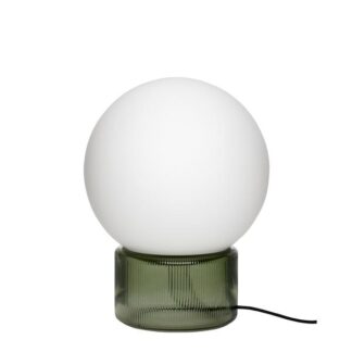 Bordlampe, glas opal/ grøn Grå