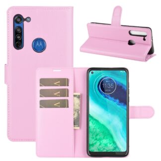 Motorola G8 - Læder cover / pung - Pink