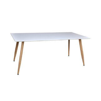 VENTURE DESIGN Polar spisebord - hvid MDF og natur metal (180x90)