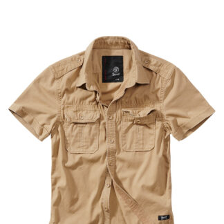 Brandit Short Sleeve Vintage Shirt (Camel, XL)