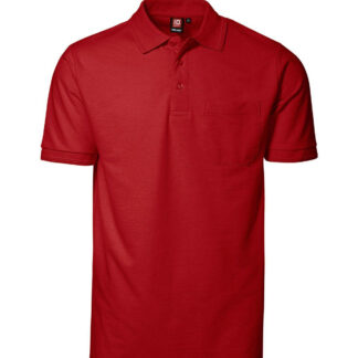 ID PRO Wear Poloshirt m. Lomme til Herre (Rød, XL)
