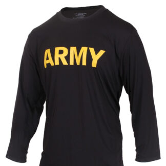 Rothco Langærmet T-shirt - 'ARMY' (Sort, XL)
