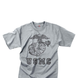 Rothco T-shirt - USMC (Grå, 2XL)