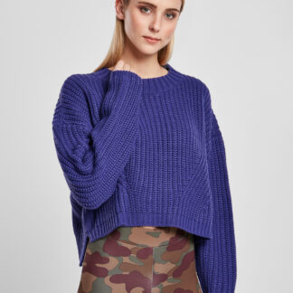 Urban Classics Ladies Wide Oversize Sweater (Blue Purple, XS)