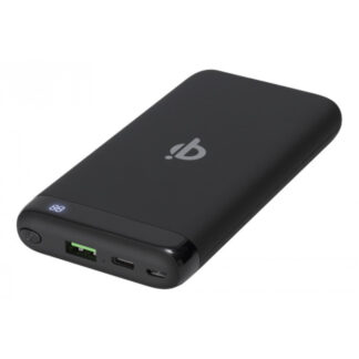 10000mAh USB-C PD PowerBank, Trådløs Qi ladning, Procentvisning, Sort