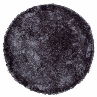 VENTURE DESIGN Natta gulvtæppe - mørkegrå polyester (Ø200)