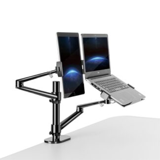 WERGON - Konrad - Justerbar Dual holder - Til en Laptop 11-17" + en Monitor skærm Max 32" - Sort