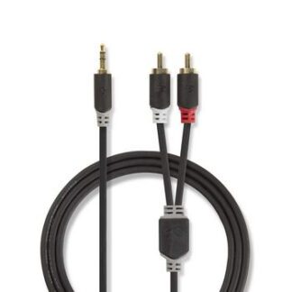 High Grade Minijack 3.5mm til 2xPhono/RCA kabel - Guldbelagt - 0.5 m