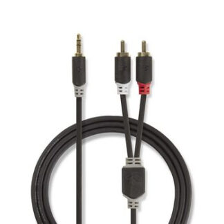 High Grade Minijack 3.5mm til 2xPhono/RCA kabel - Guldbelagt - 5 m
