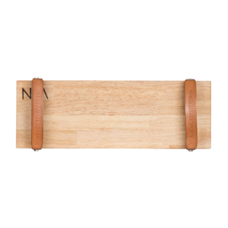 The.Board Rubberwood S - Serveringsbakke - Træ & Bøffellæder - 50 x 17.5