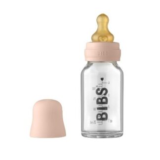 Bibs Baby Glass Bottle, Sutteflaske - Komplet Sæt, 110 Ml. Blush