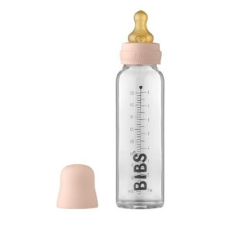 Bibs Baby Glass Bottle, Sutteflaske - Komplet Sæt, 225 Ml. Blush