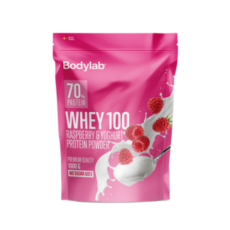 BodyLab Whey 100 Hindbær & Yoghurt Proteinpulver (1 x 1000 g)