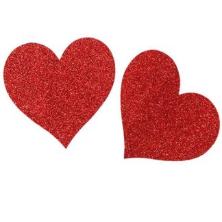 Romantiske rød glimmer hjerte pasties