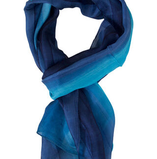 Silketørklæde i blå toner