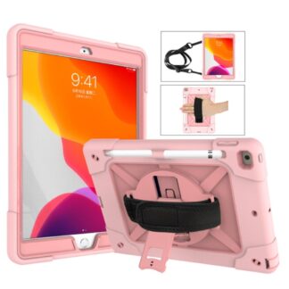iPad 10.2 - SWIVEL Hybridcover m/Kickstand & skulderrem - Pink
