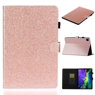 iPad Pro 11 (2020/2018) - Glittery læder cover med kortholdere - Rosa guld