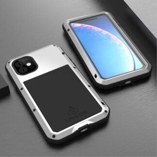 iPhone 11 - LOVE MEI Hard cover med hærdet beskyttelsesglas - Sølv