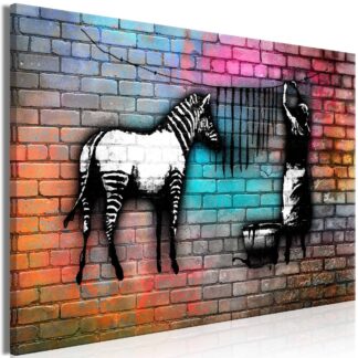 Lærredstryk Washing Zebra - Colourful Brick (1 del)